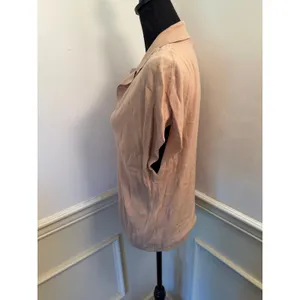 Banana Republic Cap Sleeve Fine-Knit V-Neck Polo Collar Sweater Organic Cotton thumbnail 4