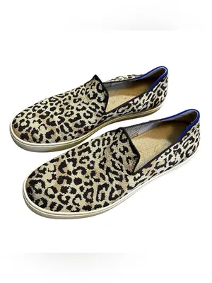 Rothy’s Leopard Animal Print Slip-On Sneakers - Beige/Black thumbnail 2