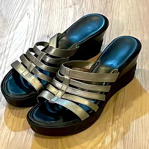 Italian Shoemakers sandals in silver size 10 thumbnail 1