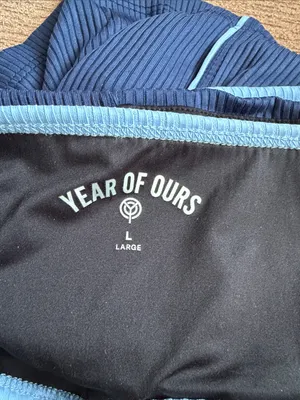 Year of Ours blue top and biker shorts set thumbnail 3