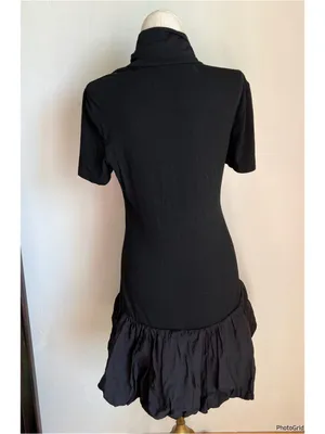 Reformation Dana Black Knit Dress Medium thumbnail 3