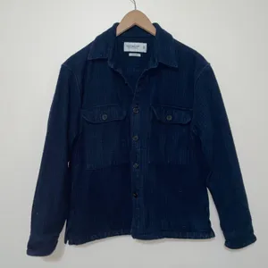 Abercrombie Relaxed Fit Navy And Black Small Plaid Shacket thumbnail 1