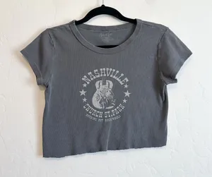 Brandy Melville | Nashville Church Street Park Asymmetrical Cropped Baby T Shirt thumbnail 1