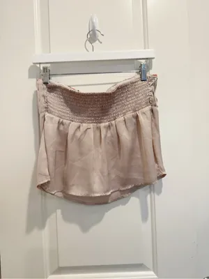 FREE PEOPLE Ember Glow Tube Top Ivory Embroidered Flower trim Pintuck Going Out thumbnail 6