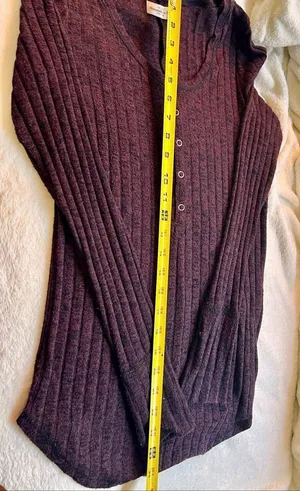 Abercrombie Fitch Ribbed Snap Button Henley Soft AF Stretch Extra Long Sleeves S thumbnail 6