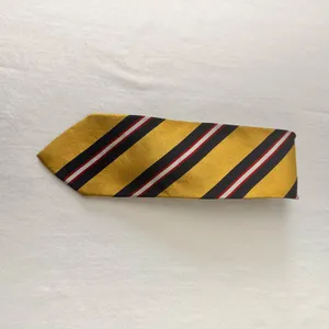 Land's End Mens Silk Tie Yellow Striped Multicolor Vintage Necktie Long Handmade thumbnail 2