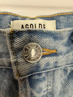 AGOLDE Light Wash Distressed Denim Cutoff Shorts thumbnail 4