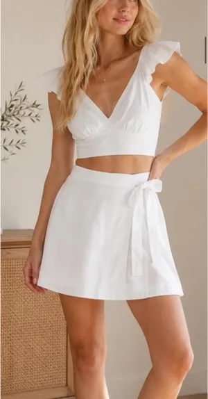 Target White linen wrap skirt thumbnail 1