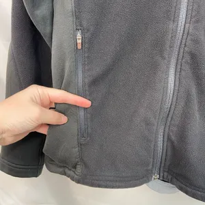REI adult black gray fleece‎ full zip pocket outdoor athletic active jacket S/M thumbnail 4