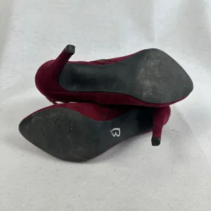 Kelly Katie Burgundy‎ Suede Cutout Stiletto Heel Ankle Boots Womens 6.5 Party thumbnail 6