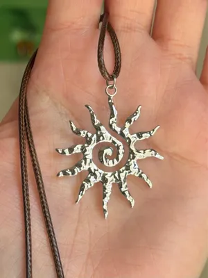 Handmade stainless steel sun boho retro vintage style necklace☀️ thumbnail 2