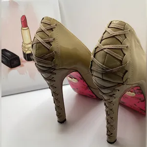 Betsey Johnson Dita Patent Leather stilettos in Nude. Size 7.5 thumbnail 4