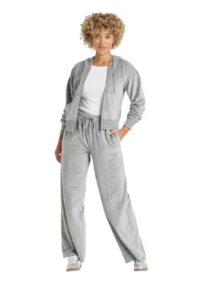 NWT Universal Thread Leisure Studio Velour Hoodie Sweatshirt 92090310 Gray XL thumbnail 3