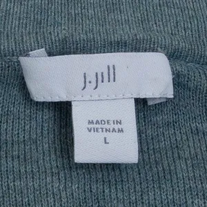 J. Jill Womens Cardigan Sweater Open Front Blue Gray Size L Flare‎ Sleeve Staple thumbnail 4