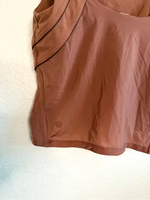 Lululemon Nulu and Mesh Back Shelf-Bra Yoga Tank Top 8 Brown thumbnail 8