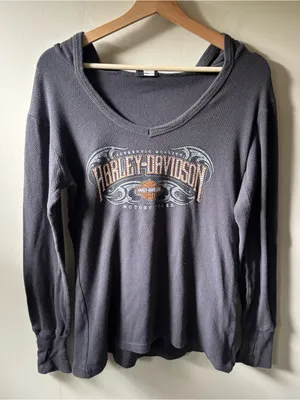 Harley-Davidson Hooded Long Sleeve with Rhinestone Logo thumbnail 1