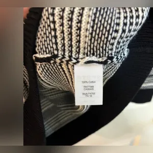 J.Crew Factory 100% Cotton Crew Neck Sweater Women's M Black & Cream Stripped thumbnail 4