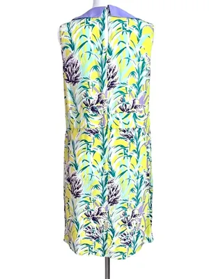 Kate Spade NY Silk Yellow Floral Neal Relaxed Shift Mini Dress Size 2 READ thumbnail 9