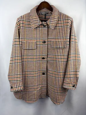 Women’s Ulla Popken Size 1X Multicolored Houndstooth Jacket thumbnail 1