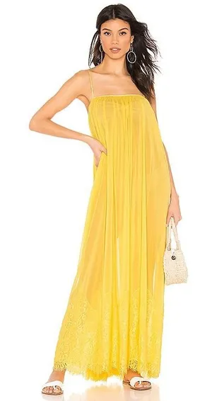 HAH Mad Maxi‎ Dress Lemon Drop Sleeveless Cocktail Wedding Guest Garden Party XS thumbnail 1