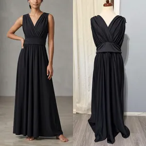 KOH KOH Black Maxi Dress 2X Sleeveless Wrap V-Neck Plus Formal Gown Wedding‎ thumbnail 2