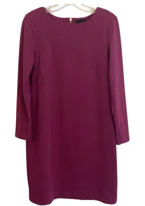 Cynthia Rowley Soft Stretch Burgundy Plum Long Sleeve Shift Dress Sz‎ 4 thumbnail 1