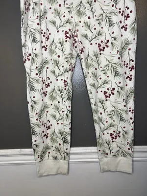 Stars Above Pajama Set Womens XXL White Berry Christmas Thermal Top Pants Lounge thumbnail 12