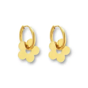 Flower Dangle Drop Earrings for Women 2 in 1 Design Fashion Elegant Style thumbnail 1