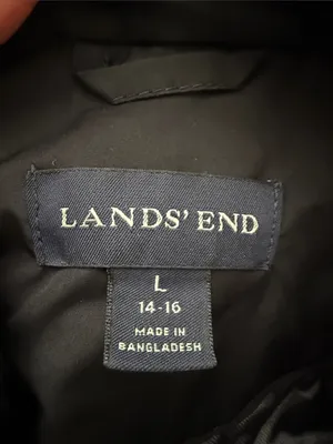 Lands' End Black Brown Diamond Quilted Equestrian English Country Barn Jacket thumbnail 3