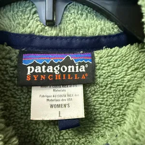 Patagonia Synchilla Women Size Large Green Fleece‎ Lined Full Zip Jacket. thumbnail 5