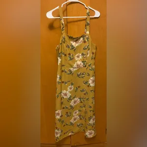 Xhilaration Floral Print Sleeveless Square Neck Side Button Midi Dress thumbnail 2