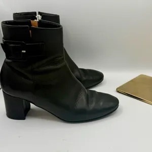 Grigiarancio Y2K Black Leather Ankle‎ Boots 8.5 | Made in Italy Chunky Heel thumbnail 9