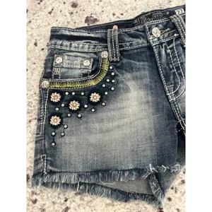 Miss Me floral embellished distressed denim cut-off shorts 27 thumbnail 3