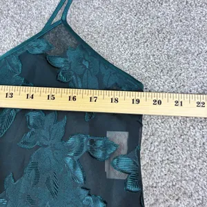 Angelique Nightgown Womens L Green Sheer Leaf Floral Chemise‎ Lingerie Coquette thumbnail 5