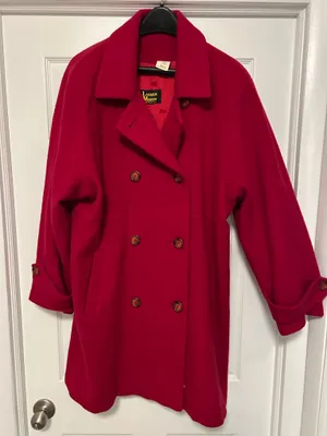 Lauren Meren Wool Red coat Red size 14 Double Breasted sleeves with tailored button thumbnail 1
