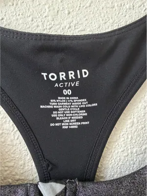 Torrid Active Grey Shiny Stars Zip Front Sports Bra Size 00 US 10 Sporty thumbnail 4