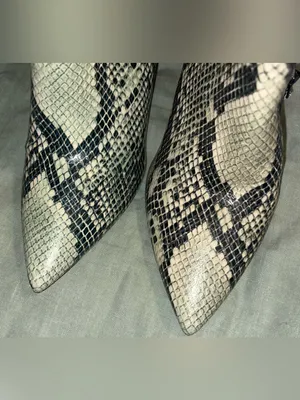 Nine West Snake Print Leather Ankle Boots Size 9M Pointed Toe Stiletto Heel thumbnail 8