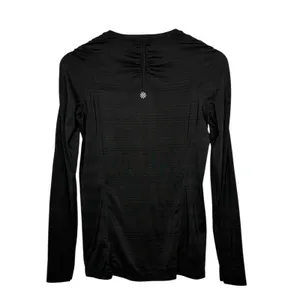 Athleta‎ Pacifica 1/4 Zip Long Sleeve Top Womens Medium Black Activewear Ruched thumbnail 4