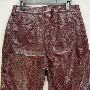 ASOS Jeans Womens 32x32 Oxblood‎ Vinyl Mid Rise 90's Straight Leg thumbnail 8