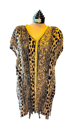 GIANNI BINI Animal/‎ Floral Print Women’s Swim Cover Up Size XS thumbnail 1