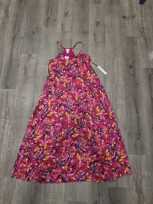 NWT Nicole Miller Women's Floral Maxi Dress Sleeveless Pink Multicolor XL thumbnail 7