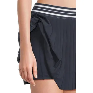 Beyond Yoga If You Pleats Tipped Elastic Mini Skirt Navy Striped Waist XL NEW thumbnail 3