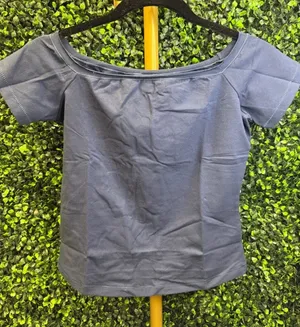Skims Cotton Jersey Off The Shoulder Top Navy - S - (C4) thumbnail 1