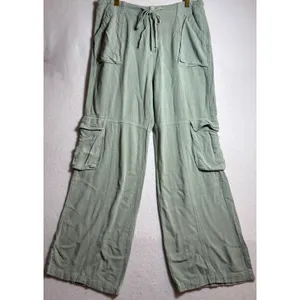 T&S by Thread & Supply Cargo Pants Sage Green Wide Leg XL Drawstring Waist thumbnail 3