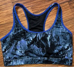 TYR Active Marbled Print Strappy Back Sports Bra thumbnail 1