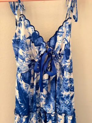 Francesca's Blue Floral Maxi Dress thumbnail 4