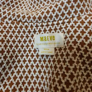 Maeve Anthropologie Brown & White Geometric Knit Cropped Blazer thumbnail 11