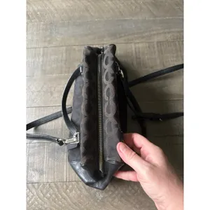 Coach Madison Op Art sateen black mini‎ satchel thumbnail 5