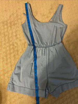 NWOT French Connection Chambray Tie Back Romper Light Blue Size Small thumbnail 9