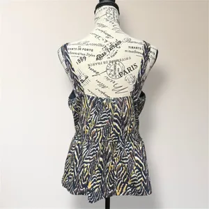 Anthropologie‎ Jaime L Zebra Animal Print Peplum Tank Top Black Tan Sweetheart thumbnail 4